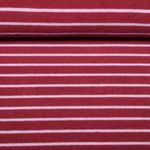 Tissu d'éponge extensible - Rayures bordeaux et violet, teint dans la masse