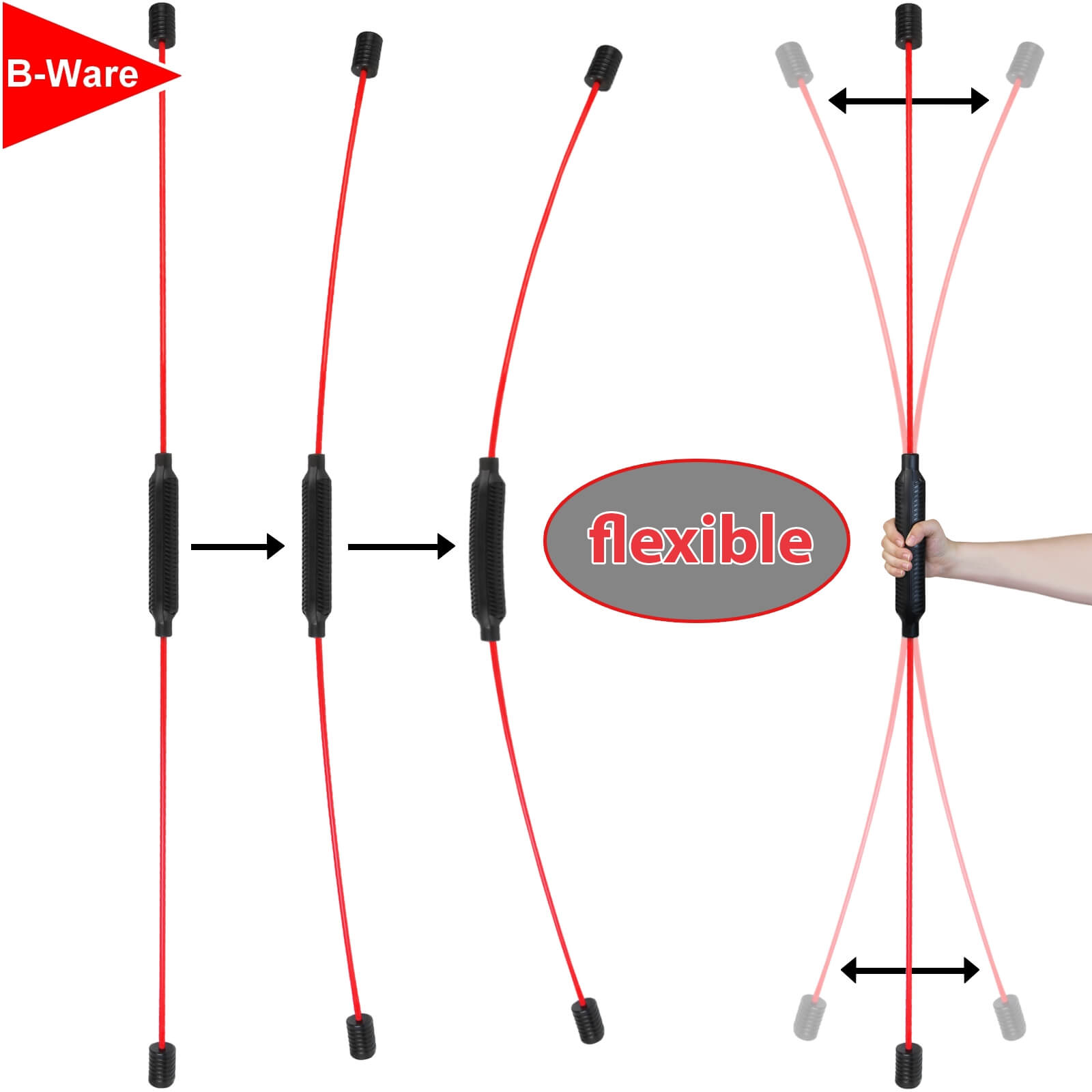 trainingsstab vibration Fitness Stretch Bar Elastische Stäbe Vibrator Trainingsstab 160cm Zittern  Gummigriff main image 1