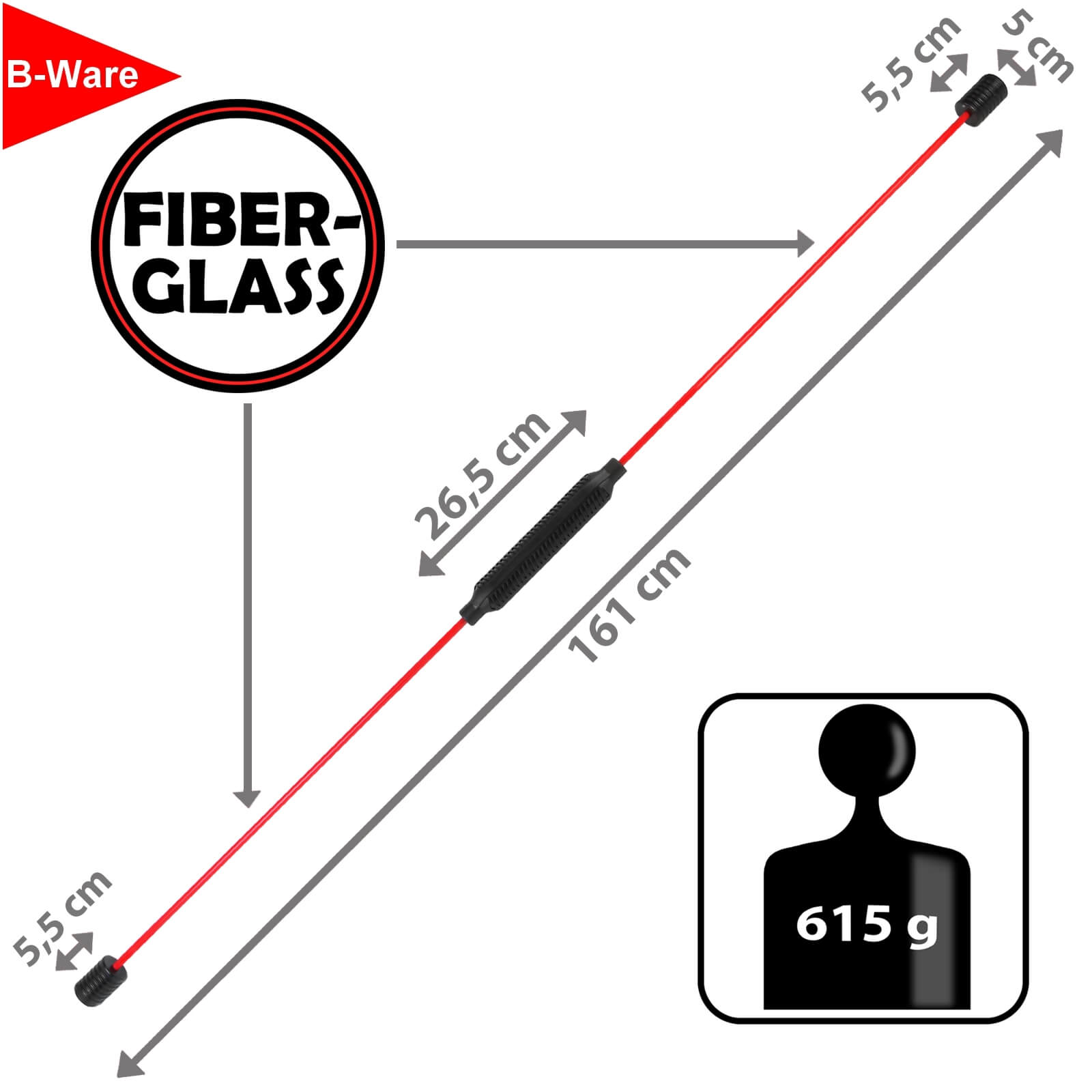 trainingsstab vibration Sport Schwingstab Fitness Swingstick Schwerkrafttrainer zum Trainieren der  Tiefenmuskulatur Fitness Stretch Bar Gewichtsstange Abnehmbarer main image 0