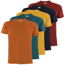 Paquete de 5: camiseta de cuello redondo para hombre, de corte seco