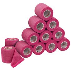 12 Rollen Cohesieve elastische bandage 5cm x4.5m, Cohesieve zelfklevende bandage tape Zelfklevende niet-geweven sportbandage Huidverzorging Bandages voor handen, voeten
