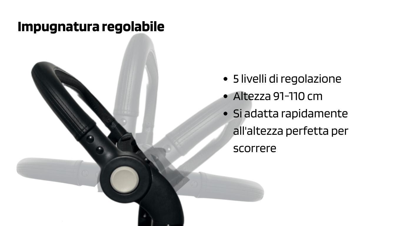 L’impugnatura è regolabile su 5 livelli.