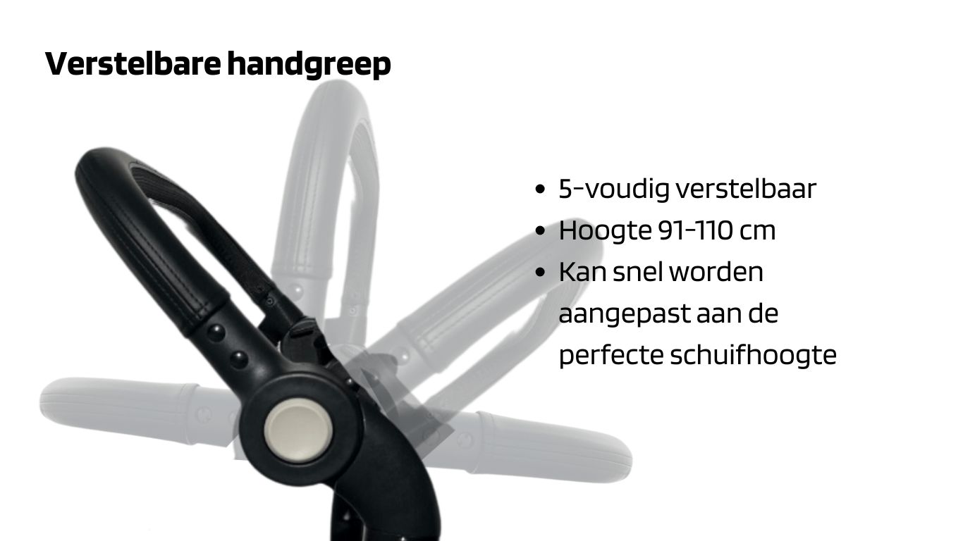 De duwbeugel is in 5 standen verstelbaar.