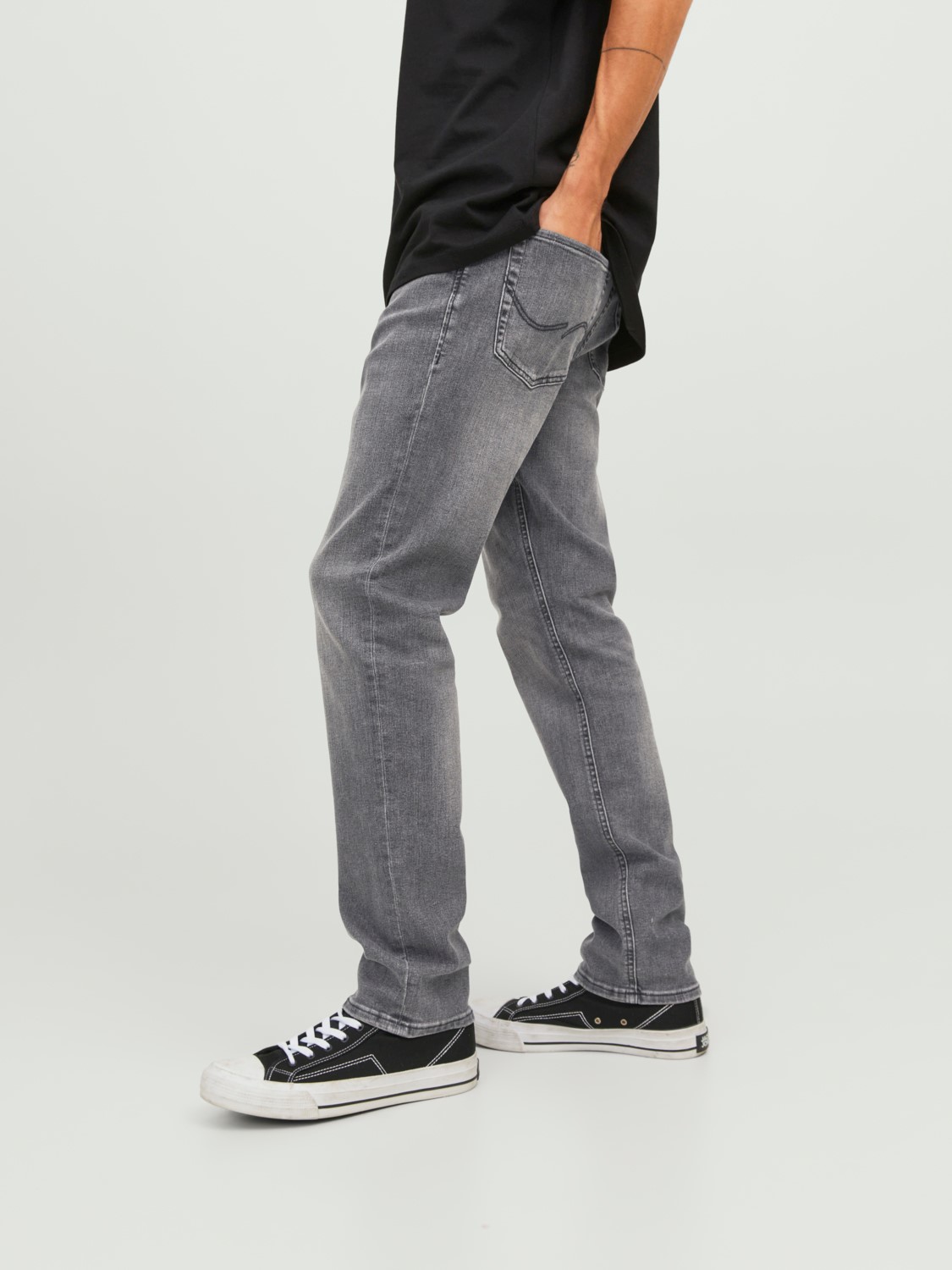 JACK & JONES JjiGlenn Slim Fit Jeans - Graue Skinny Jeans Mit Stretch Für Herren