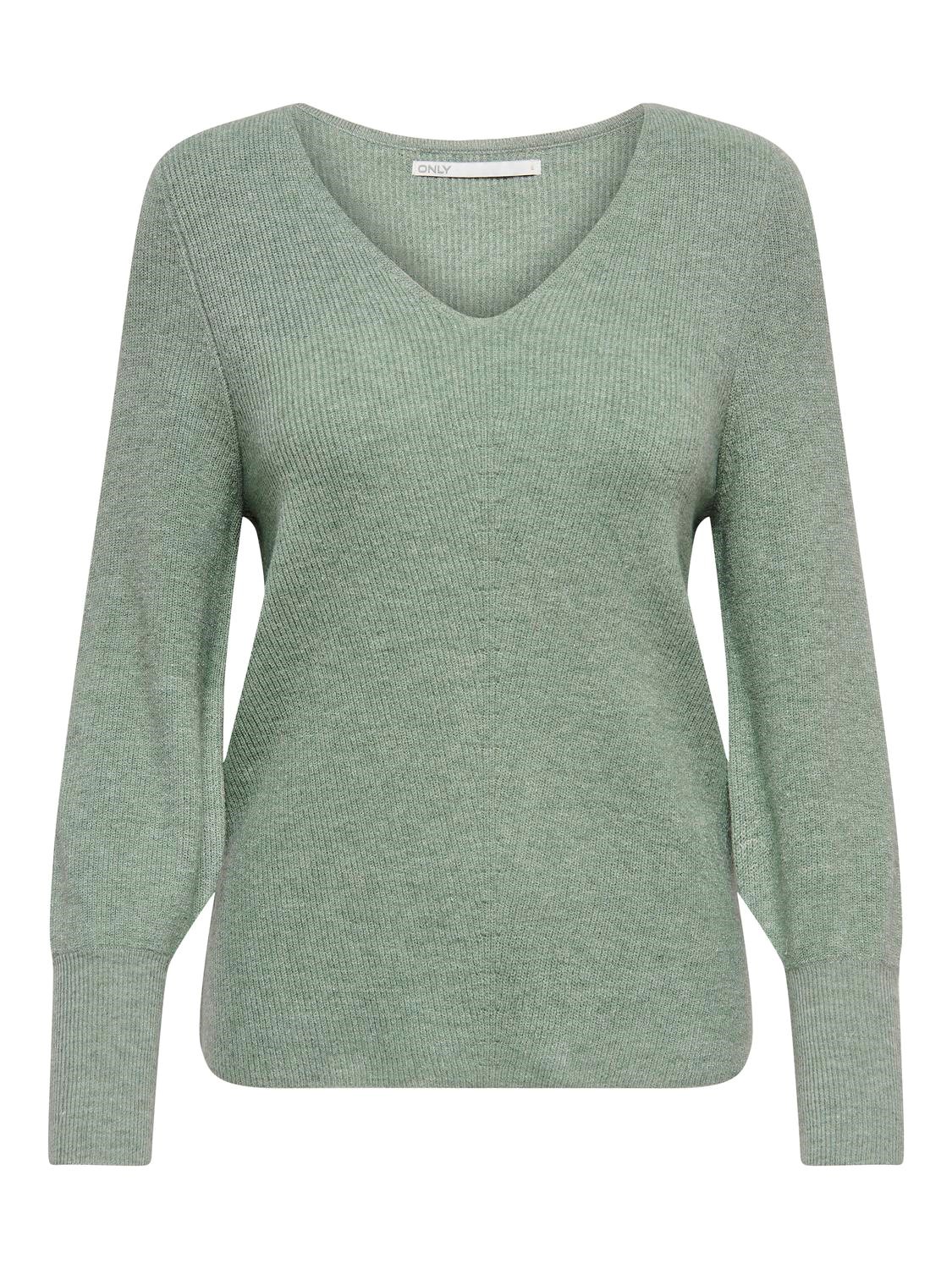Only Damen Strick-Pullover OnlLatia Sweater Ballon-Ärmel Oberteil