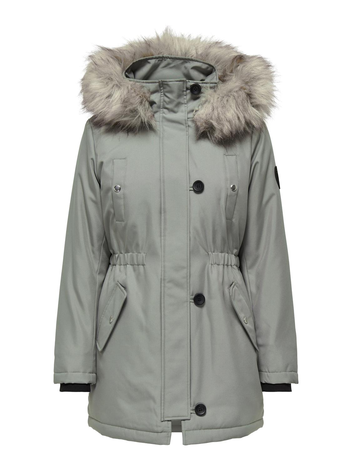 Only Damen Winter-Jacke OnlIris einfarbiger Parka Mantel