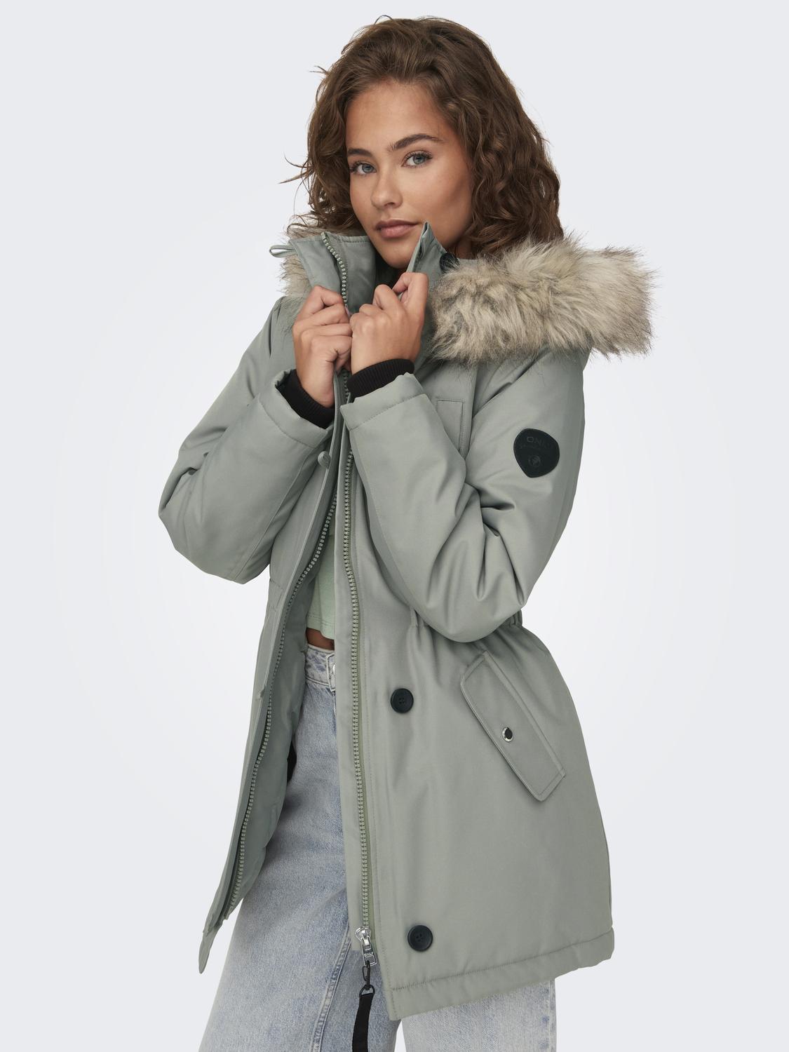 Damen Mantel Only Kurz Parka Daunenmantel Kurzmantel Mit