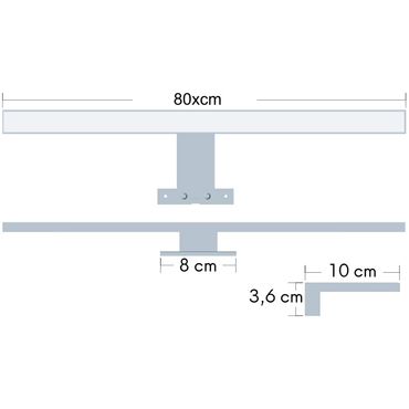 Spiegellampe IP44 Kalb 80cm LED Spiegelleuchte Fürs Bad