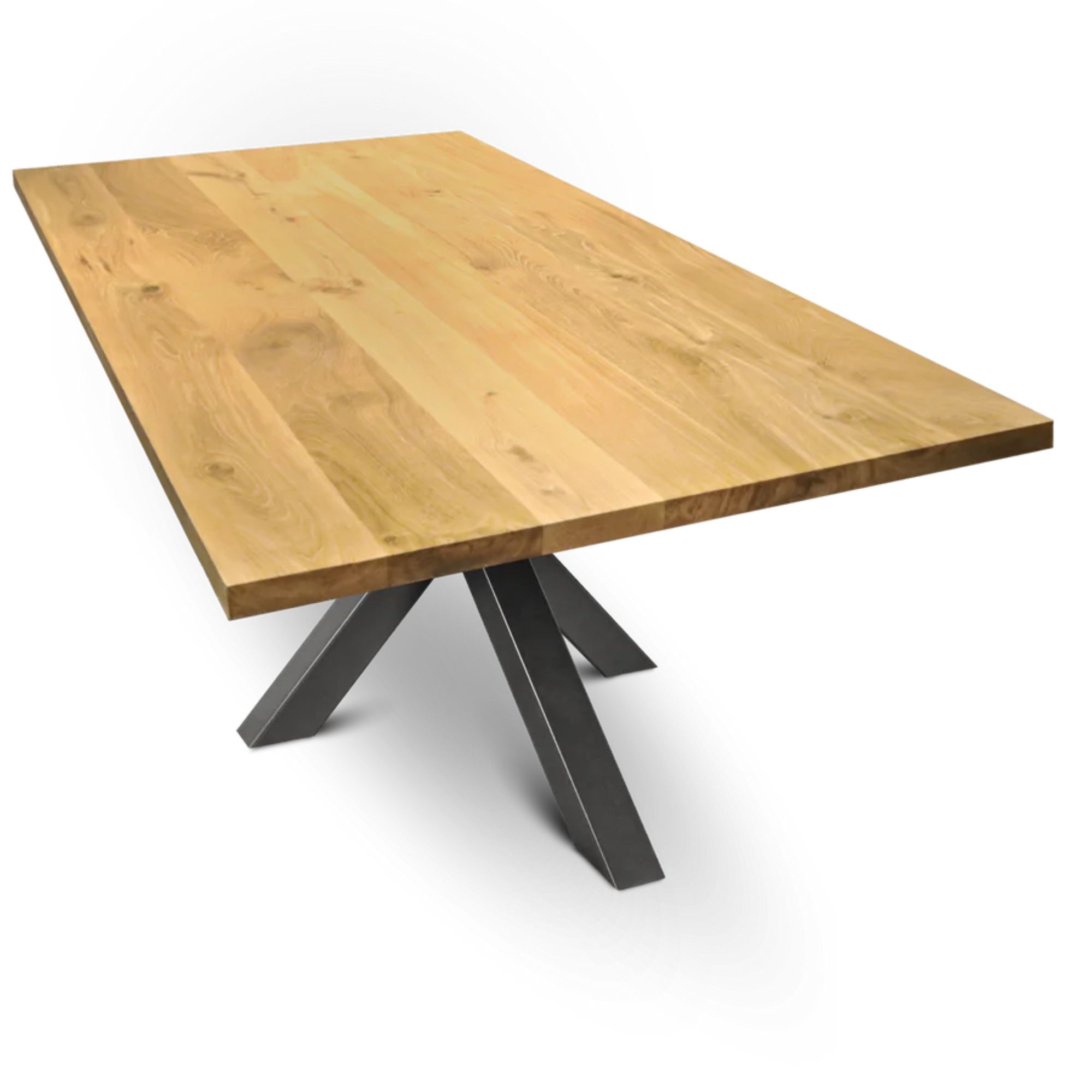 Product Image for kalb Massivholztisch Eiche, wählbare Größen 180x85 cm – 300x100 cm, natürliche oder gerade Baumkante, geölt, 4 cm massive Tischplatte, robust &