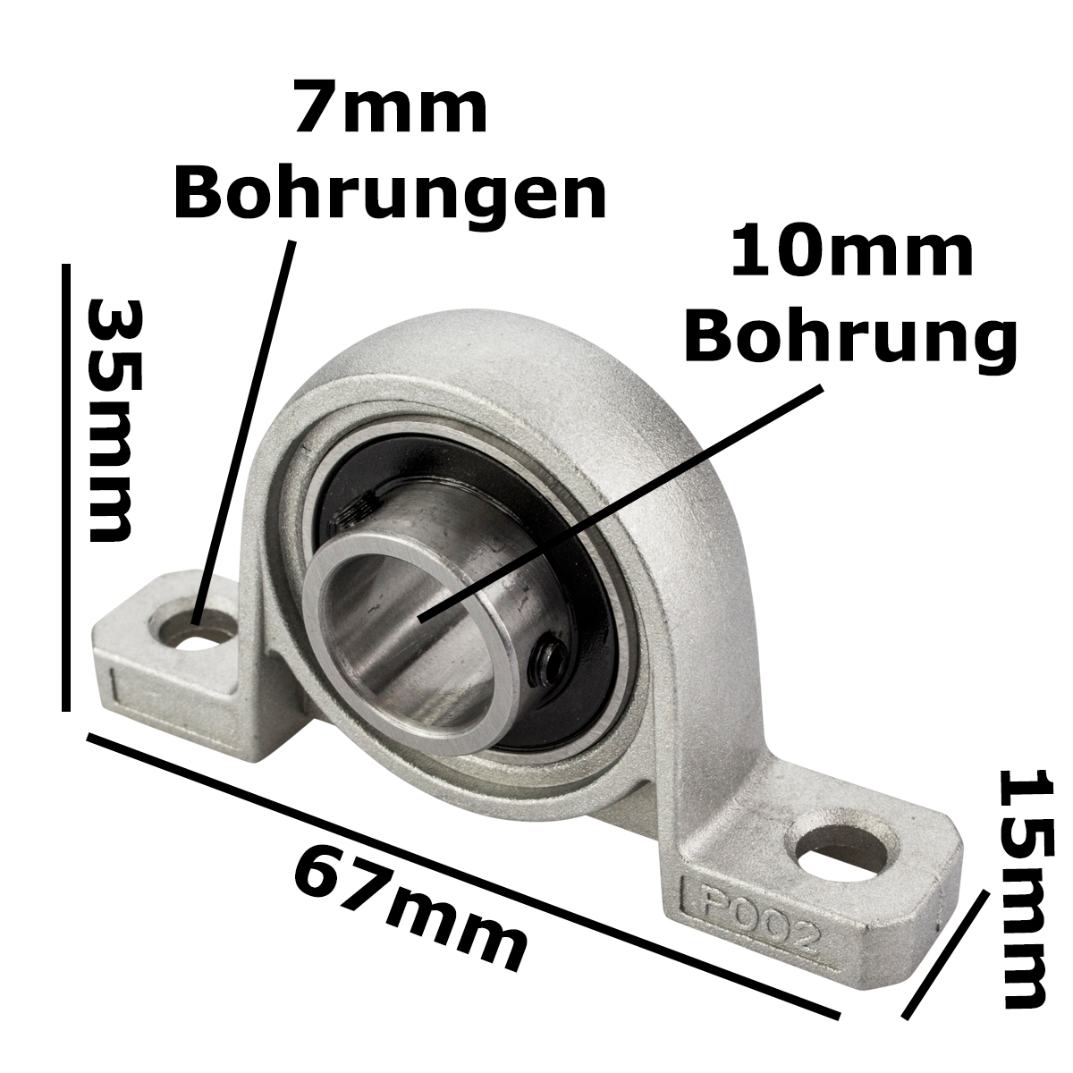 ► 12 Stk KP000 Lagerbock Gehäuselager 10mm Welle CNC Drucker KP Steh Halterung