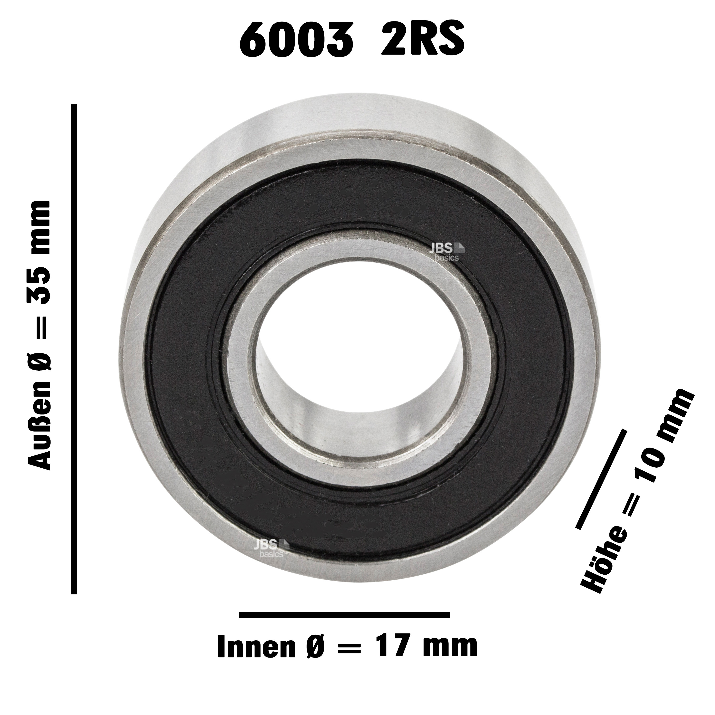 6003 2RS Kugellager 17 x 35 x 10 mm Rillenkugellager 17 mm Welle 20 Stück ►