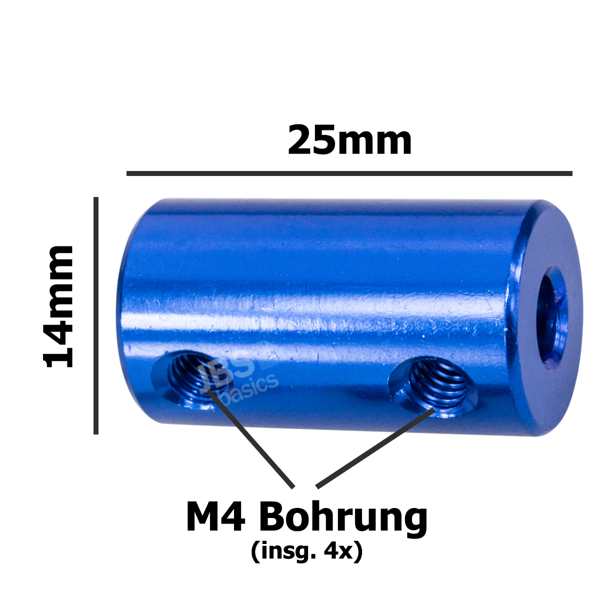 ► 1 Stk 4mm x 5mm Wellenkupplung Verbinder starr 4x5 CNC 3D NEMA BLAU Alu Motor