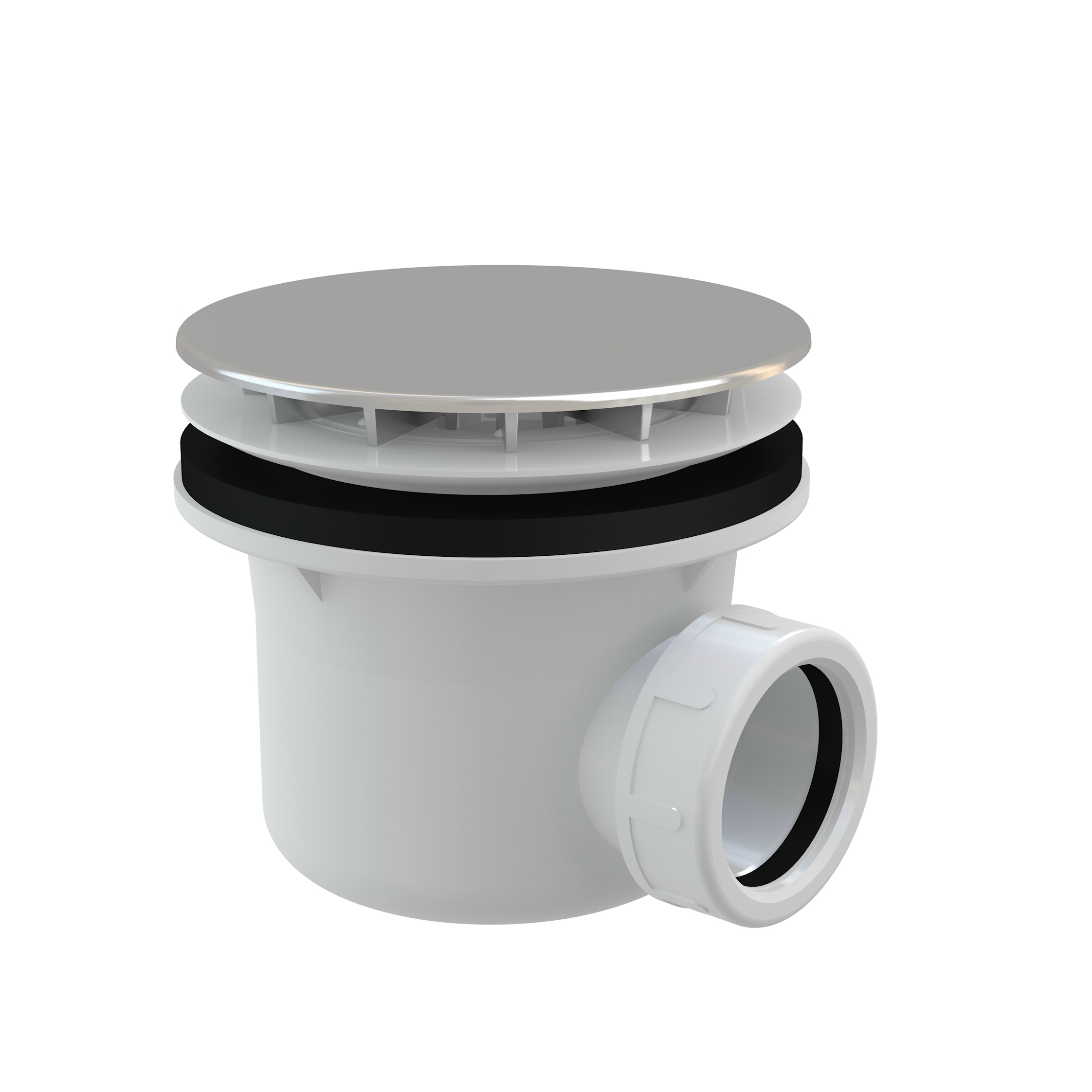 AlcaPlast A491CR Duschablauf ø90mm - Mit Haarsieb & Verchromter Abdeckung