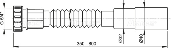 Flex Waschtisch 5/4" oder Spülbecken 1,5" (1 1/2") Siphon Ablauf