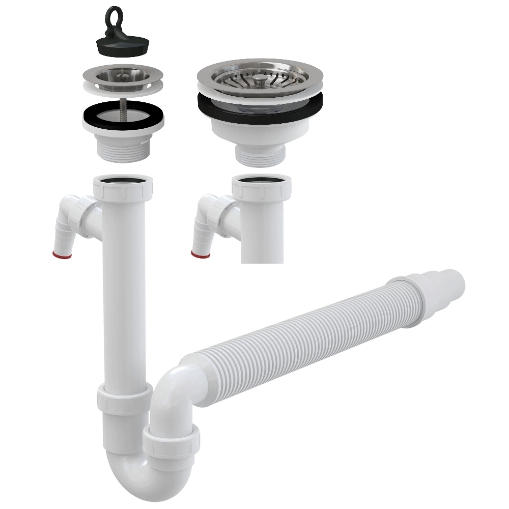 Ablaufgarnitur Für Waschbecken - Flexibler Siphon Mit Anti-Verstopfung - Einfache Montage Ohne Werkzeug