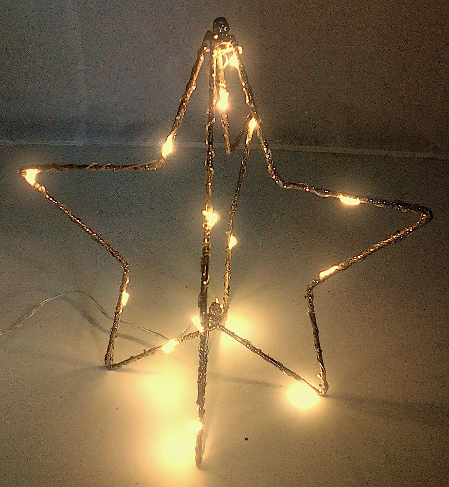 LED-Weihnachtsstern 30cm gold glitzernd Adventsstern Leuchtstern Drahtstern  Deko | 1a-Handelsagentur