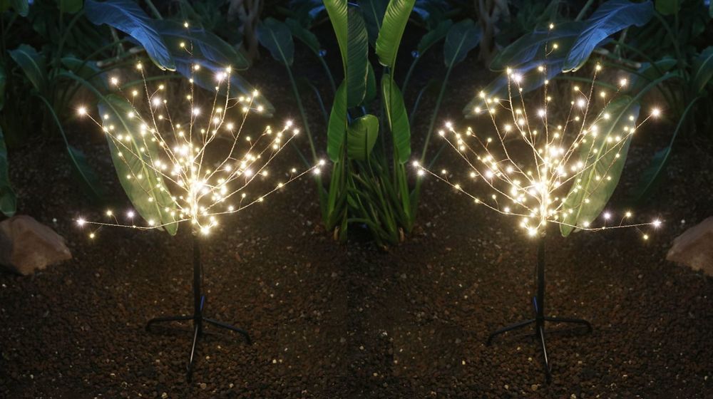 Paket] 2x LED Lichterbaum 100cm Leuchtbaum Dekobaum Gartendeko
