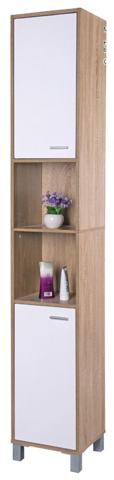 Badezimmer Hochschrank Eichenoptik Badschrank Badregal ... Badezimmer Hochschrank Eichenoptik Badschrank Badregal ...