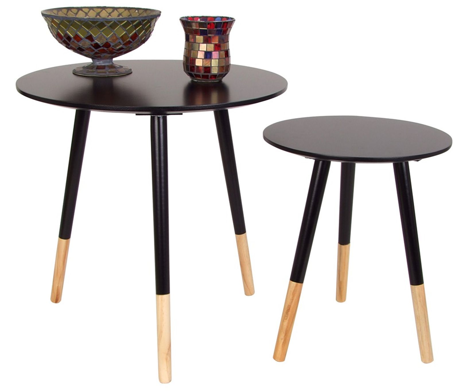 Beistelltische 2er-Set Holztisch Couchtisch Dekotisch Wohnzimmer-Tisch