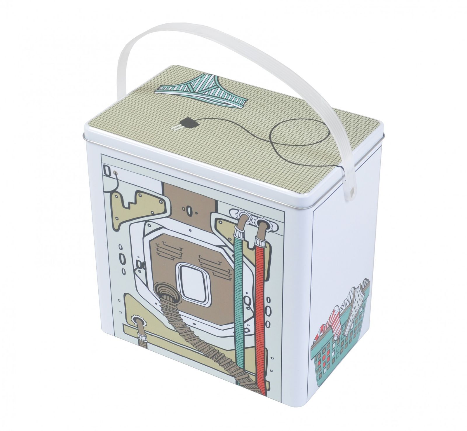 Waschmittelbox Metall Waschpulverbox Behälter Waschmittelbehälter Dose