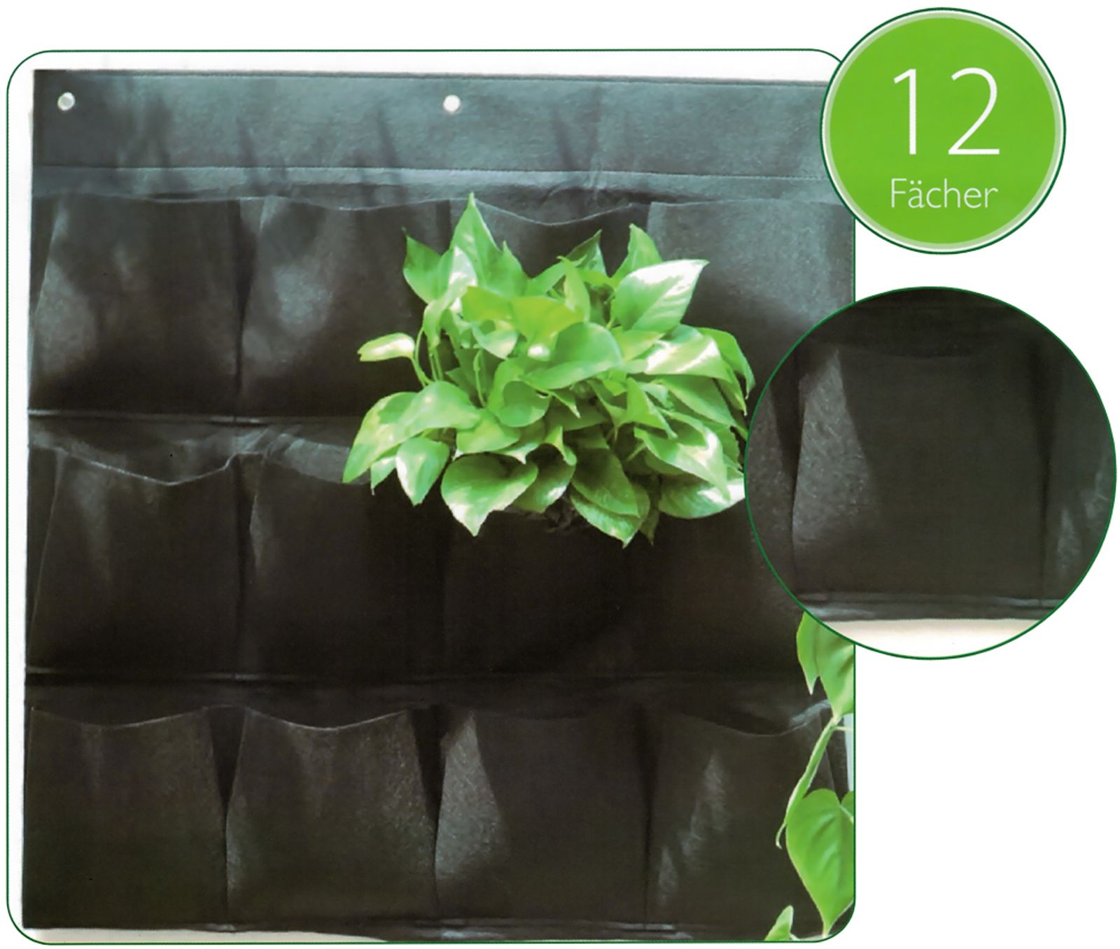 Grüner Jan Wand-Pflanztasche Pflanzbeutel Kräutergarten Blumentopf ... Grüner Jan Wand-Pflanztasche Pflanzbeutel Kräutergarten Blumentopf ...