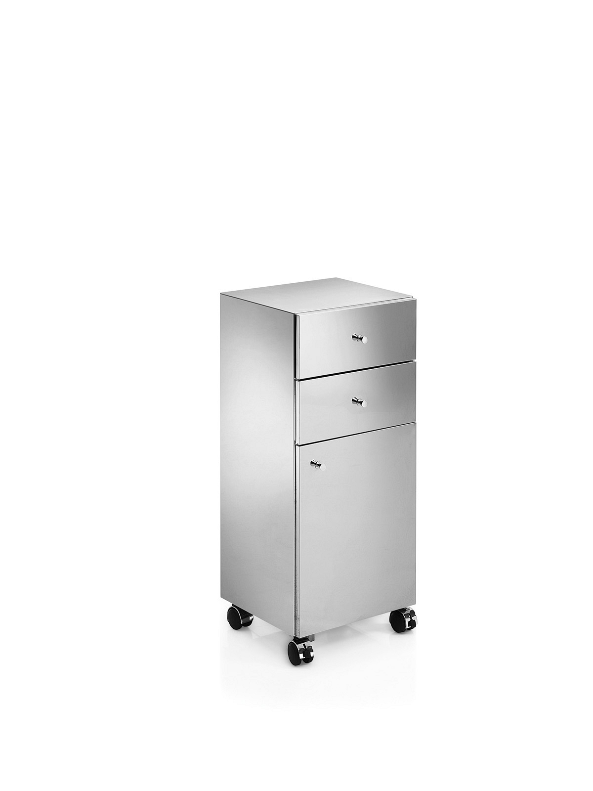 Lineabeta Schrank auf Rollen mit Edelstahlverkleidung 1 Tür (Griff