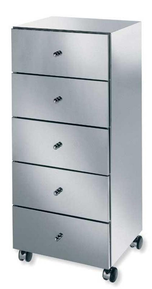 Lineabeta Schrank auf Rollen mit Edelstahlverkleidung 5 Schubladen