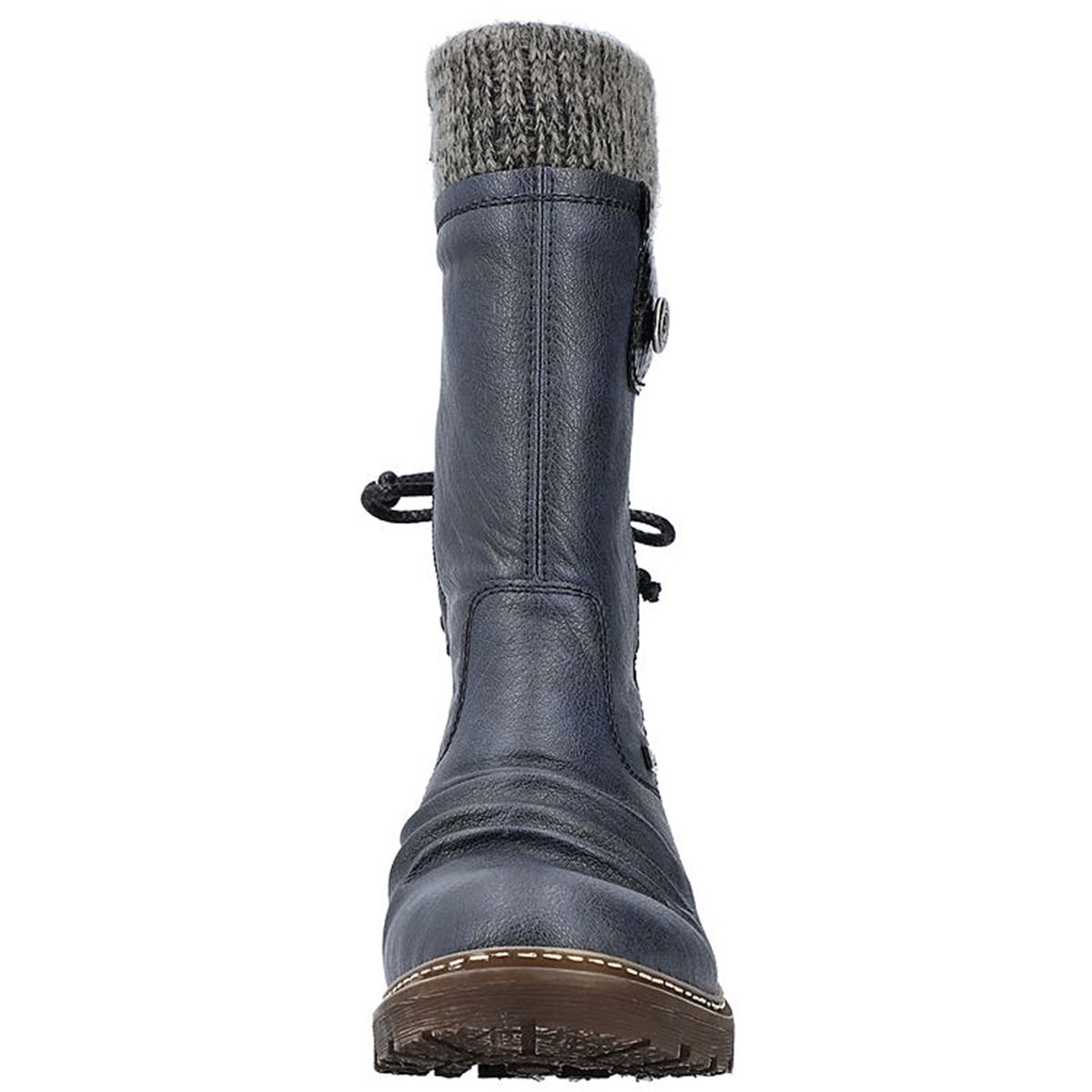 Damenstiefel Blaue Lederstiefel FÃ¼r Damen Rieker TEX Damen