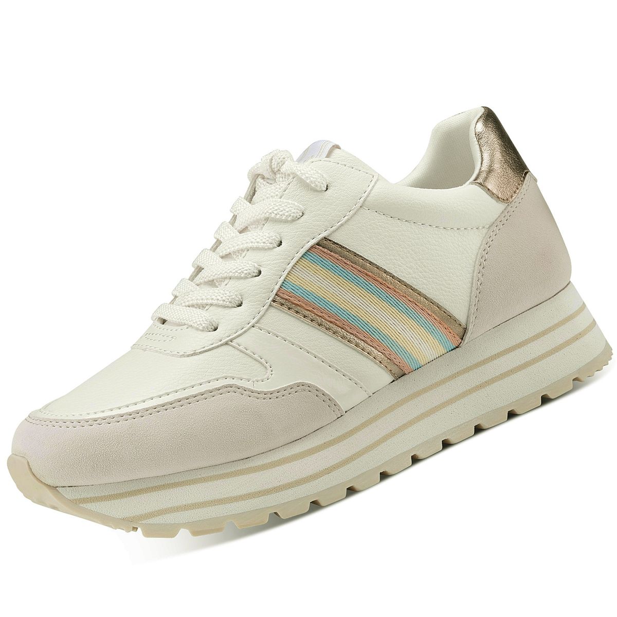 Tamaris Damen Plateau Sneaker Weiß Trendbereich