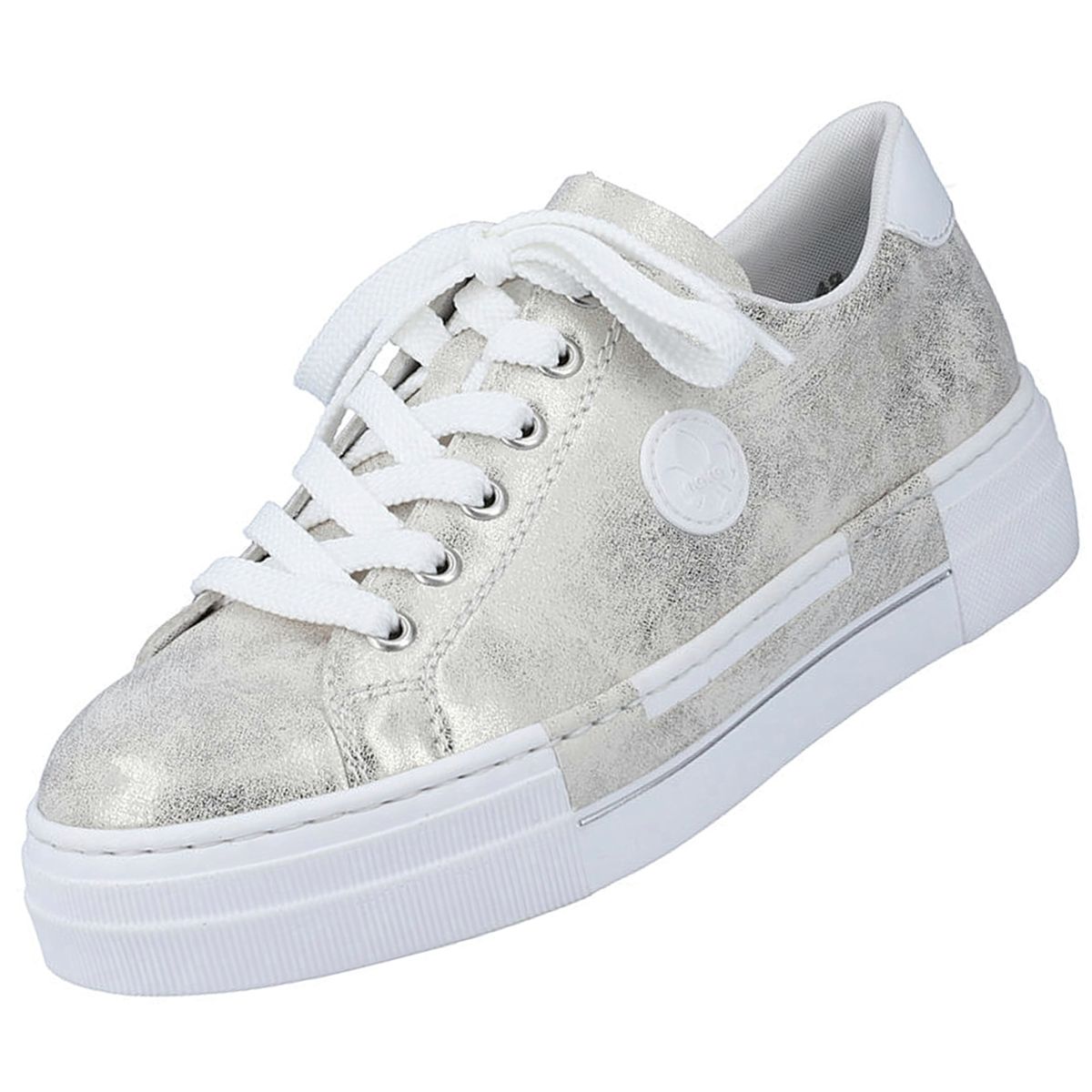Rieker Damen Plateau Sneaker Gold/Weiß Trendbereich