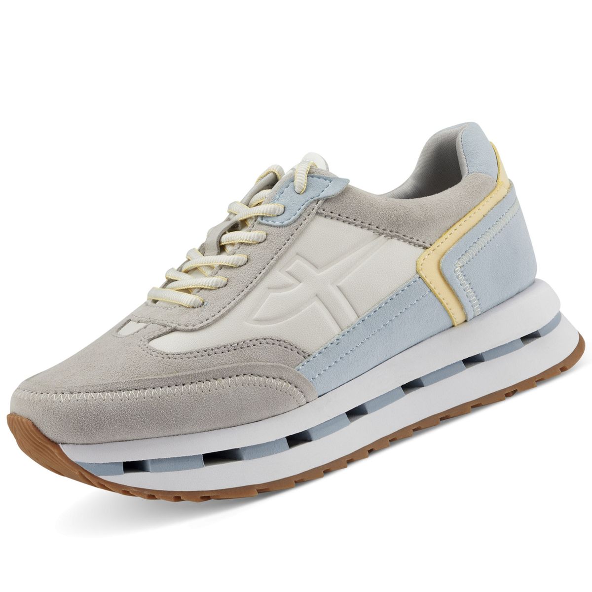 Tamaris Damen Sneaker Grau/Hellblau Trendbereich