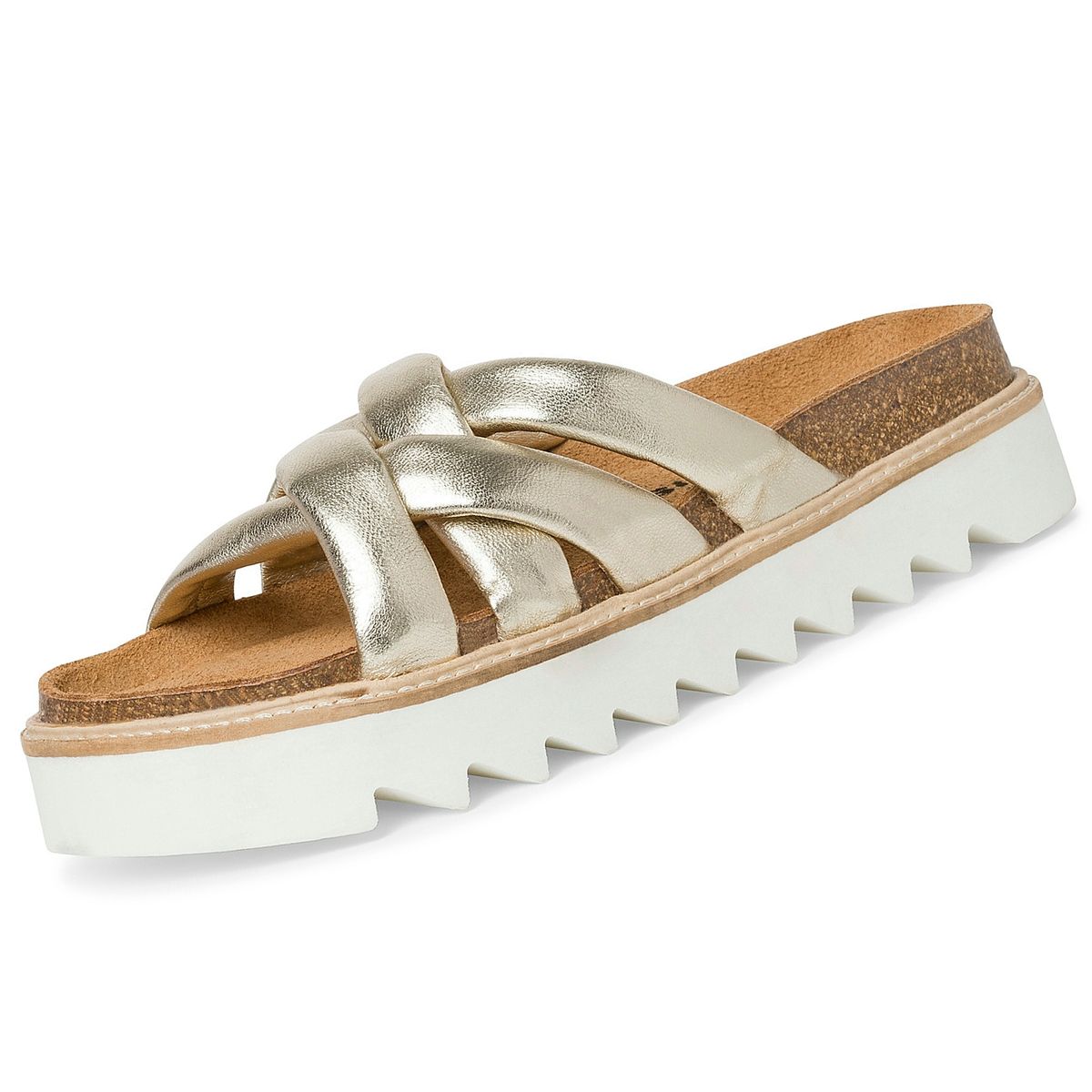 Tamaris Damen Plateau Pantoletten Gold Trendbereich