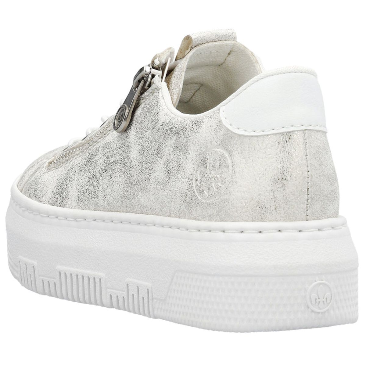 Plateau Sneaker Damen Sneaker Rieker Weiss Silber Rieker Sneaker