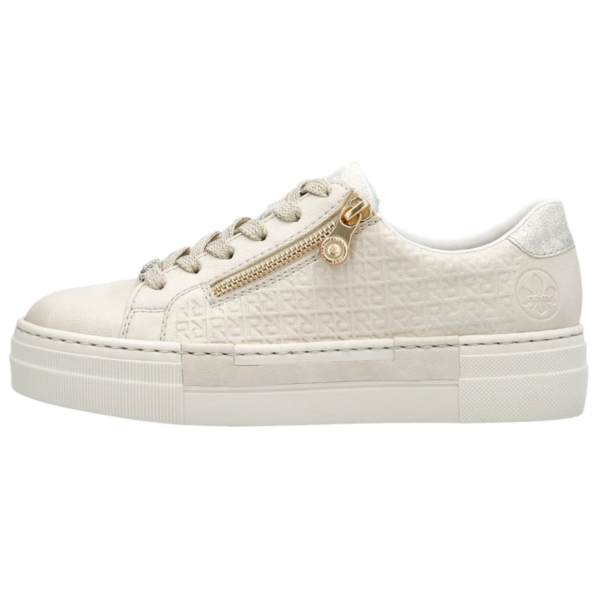 Rieker Damen Plateau Sneaker Weiß Trendbereich
