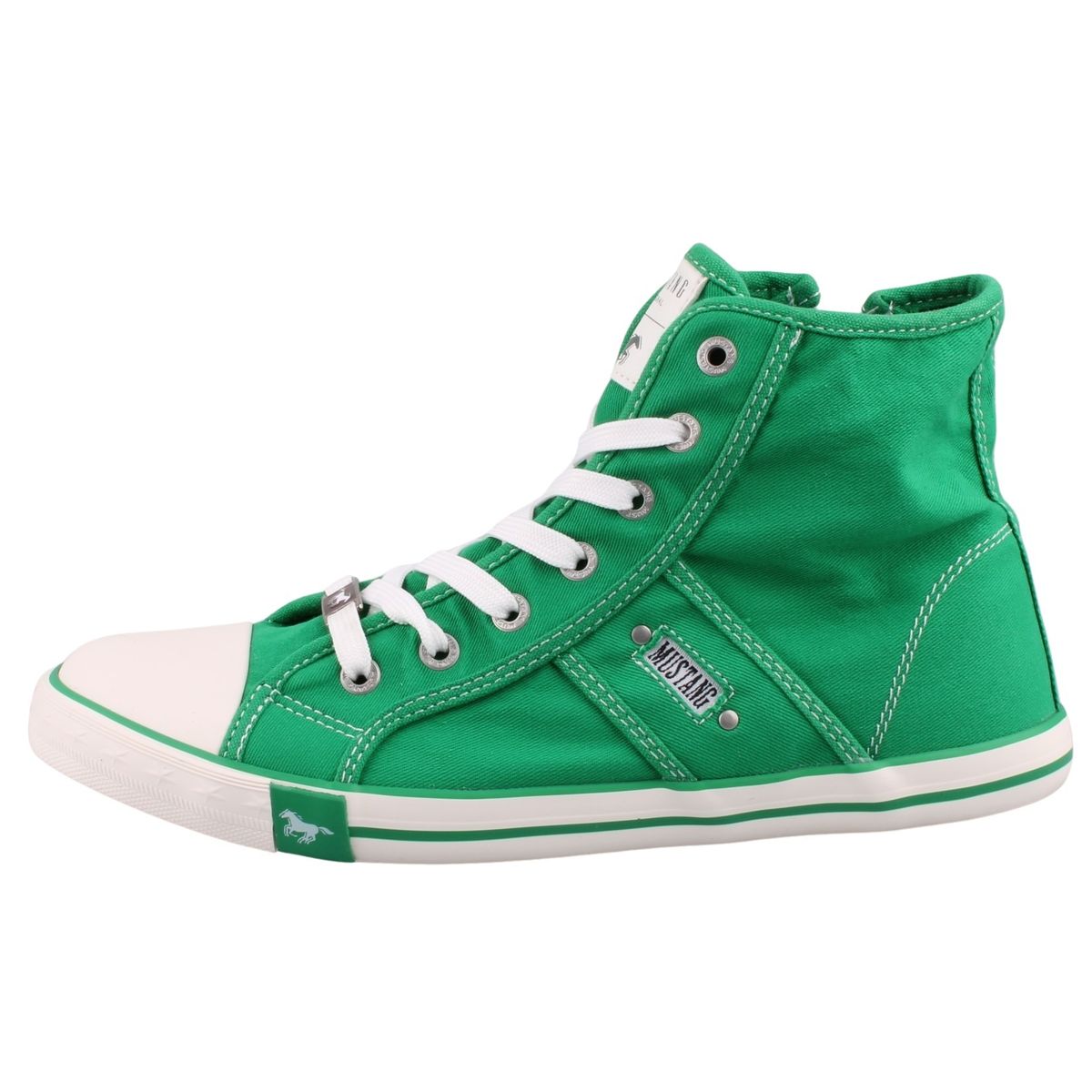 Mustang Damen Canvas High Top Sneaker Grün Trendbereich