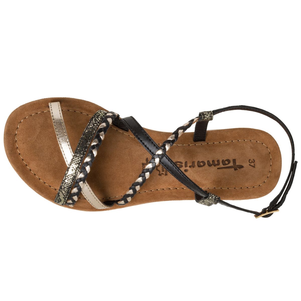 Tamaris Damensandalen Tamaris Zehentrenner Sandale Schwarz TAMARIS