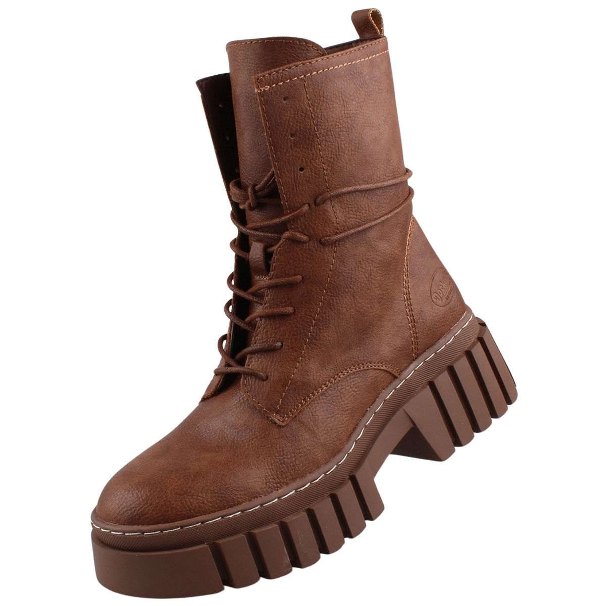 Damen Plateau Stiefel Plateau Stiefelette Leder Dockers By Gerli