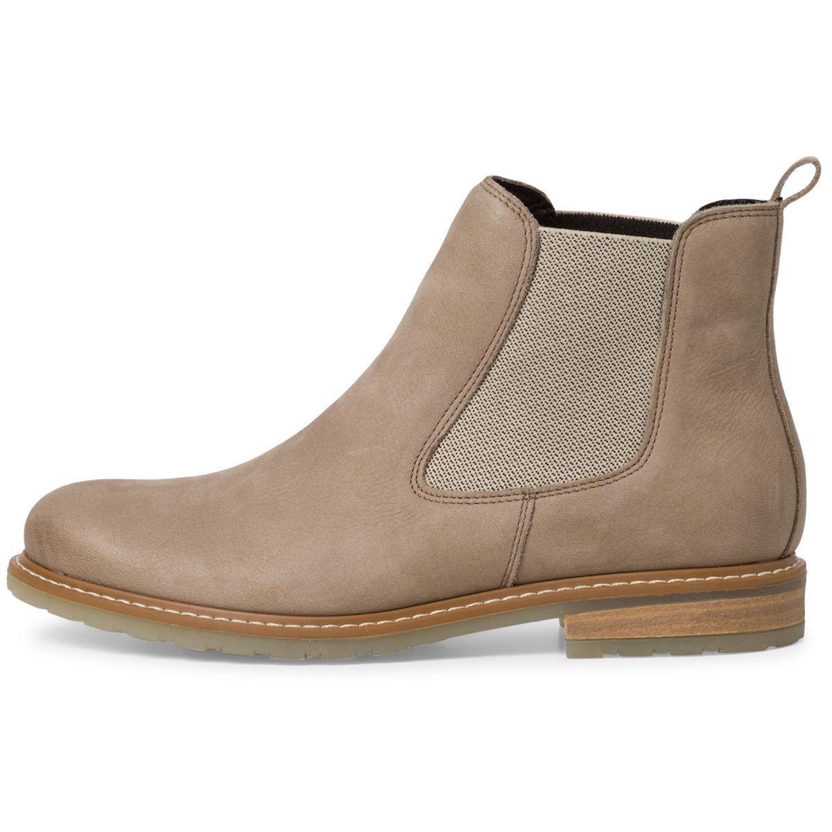 Tamaris Damen Leder Chelsea Boots Beige Trendbereich