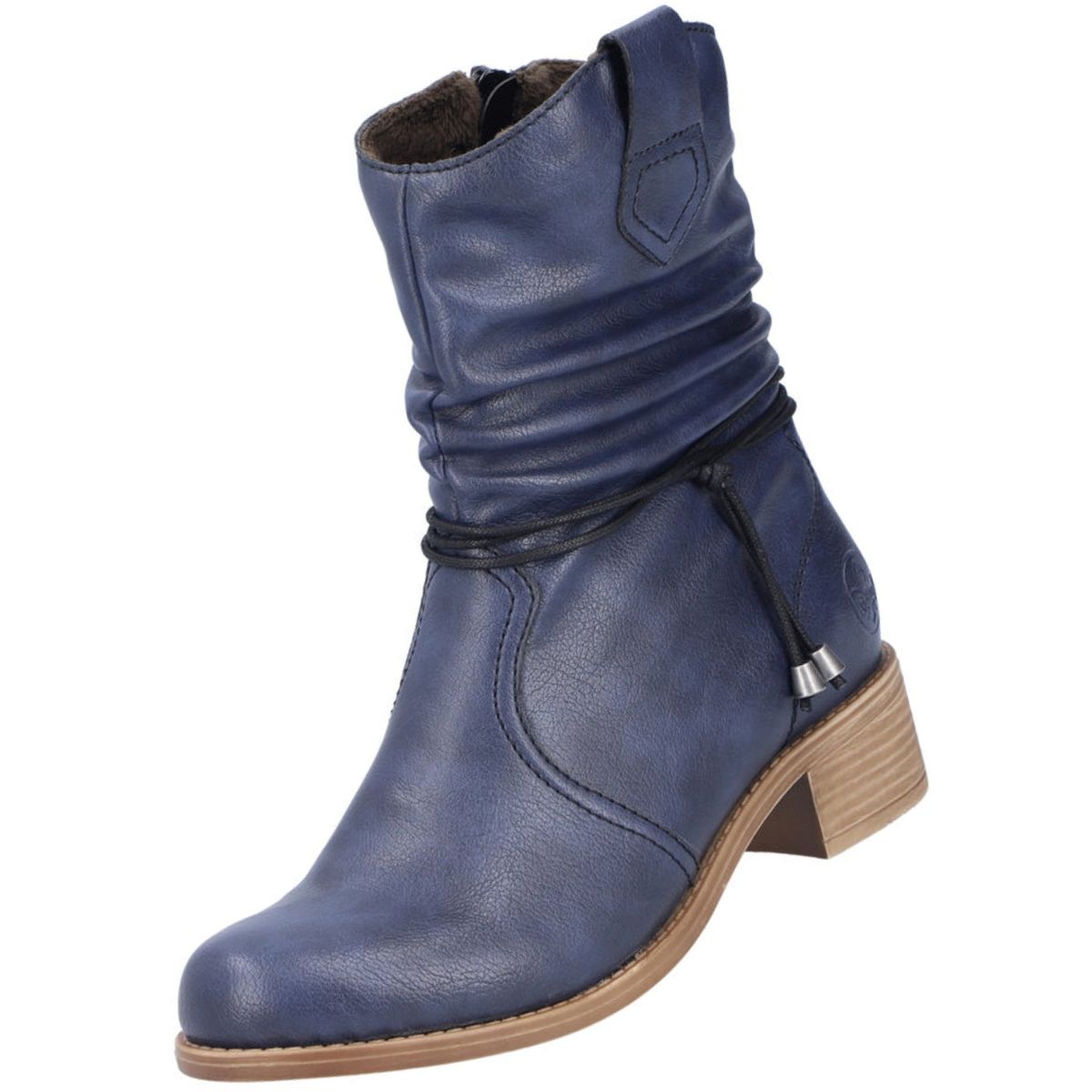 Rieker Damen Stiefelette Stiefel Blau 76584-14 Fleecefutter