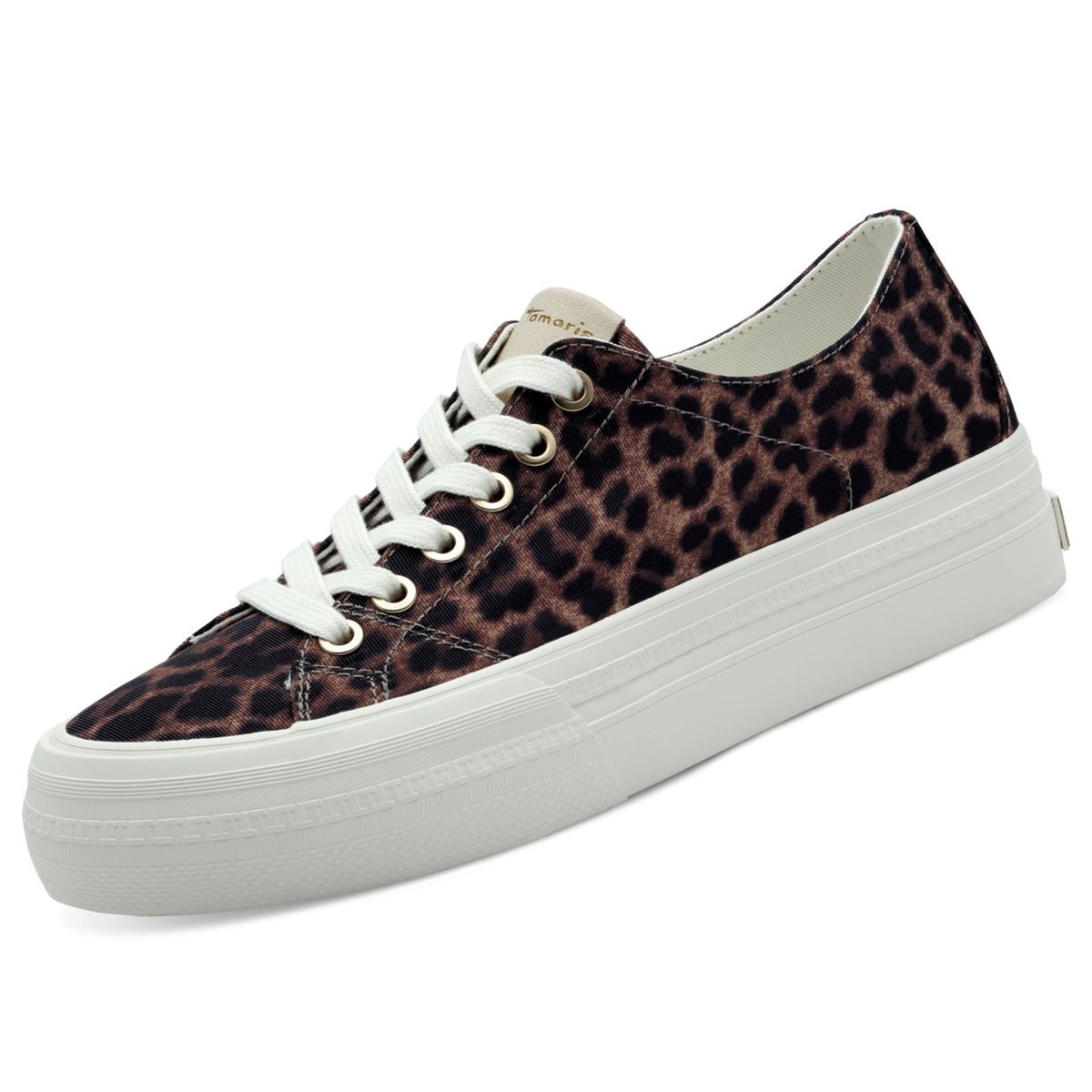 Tamaris Damen Plateau Canvas Sneaker Leopard Trendbereich