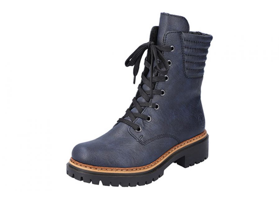 Biker Boots Rieker Stiefelette Blau Leder Schuhfachmann Rieker