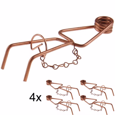 Badische Wühlmausfalle Nr. 233 B aus Stahl mit Kettchen