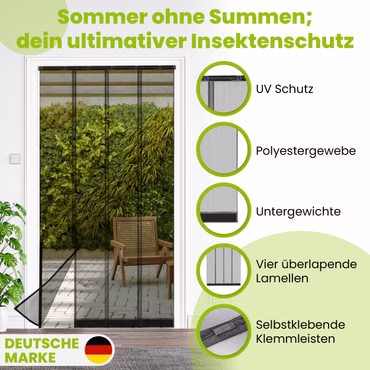 Insektenschutz Lamellenvorhang  für Türen mit Klemmleiste