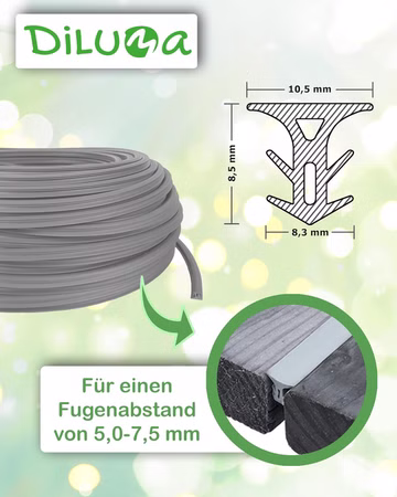 Bodenfüllprofil / Fugendichtband, Farbe: Grau