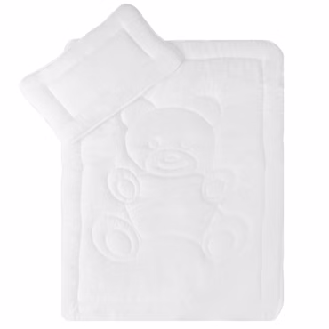 Kinderbetten Set Teddy 2-teilig - Kinderbettdecke 100x135 cm & Kopfkissen 40x60 cm