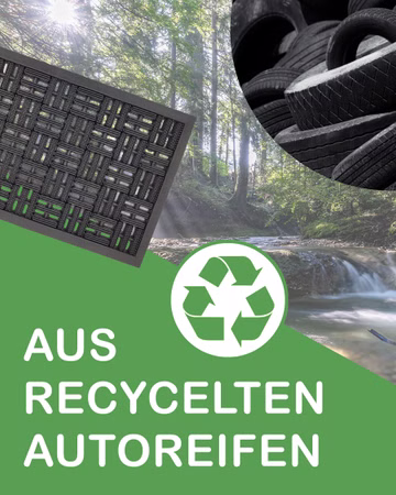 Fußmatte Matador 40x60 cm Outdoor Schmutzfangmatte Fußabstreifer Fußabtreter aus Gummi für Außenbereich - langlebige und robuste Gummimatte mit Anti-Rutsch-Funktion