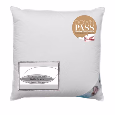 Kopfkissen Premium Dreikammerkissen - Kissen mit hochwertiger Federn & Daunen Füllung und Bezug aus 100% Baumwolle