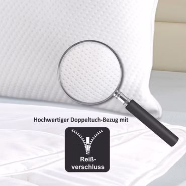 Orthopädisches Kopfkissen 40x80 cm - Viskoelastisches Schlafkissen - Bezug mit Reißverschluss abnehmbar & waschbar 