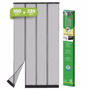 IS-A-PVC-Lamellenvorhang Polyester anthrazit, Klemmleiste 2-tlg. 100x220cm, Farbe: Anthrazit