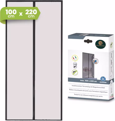 IS-A-Magnet-Türvorhang PREMIUM, Polyester, weiß, Farbe: Anthrazit